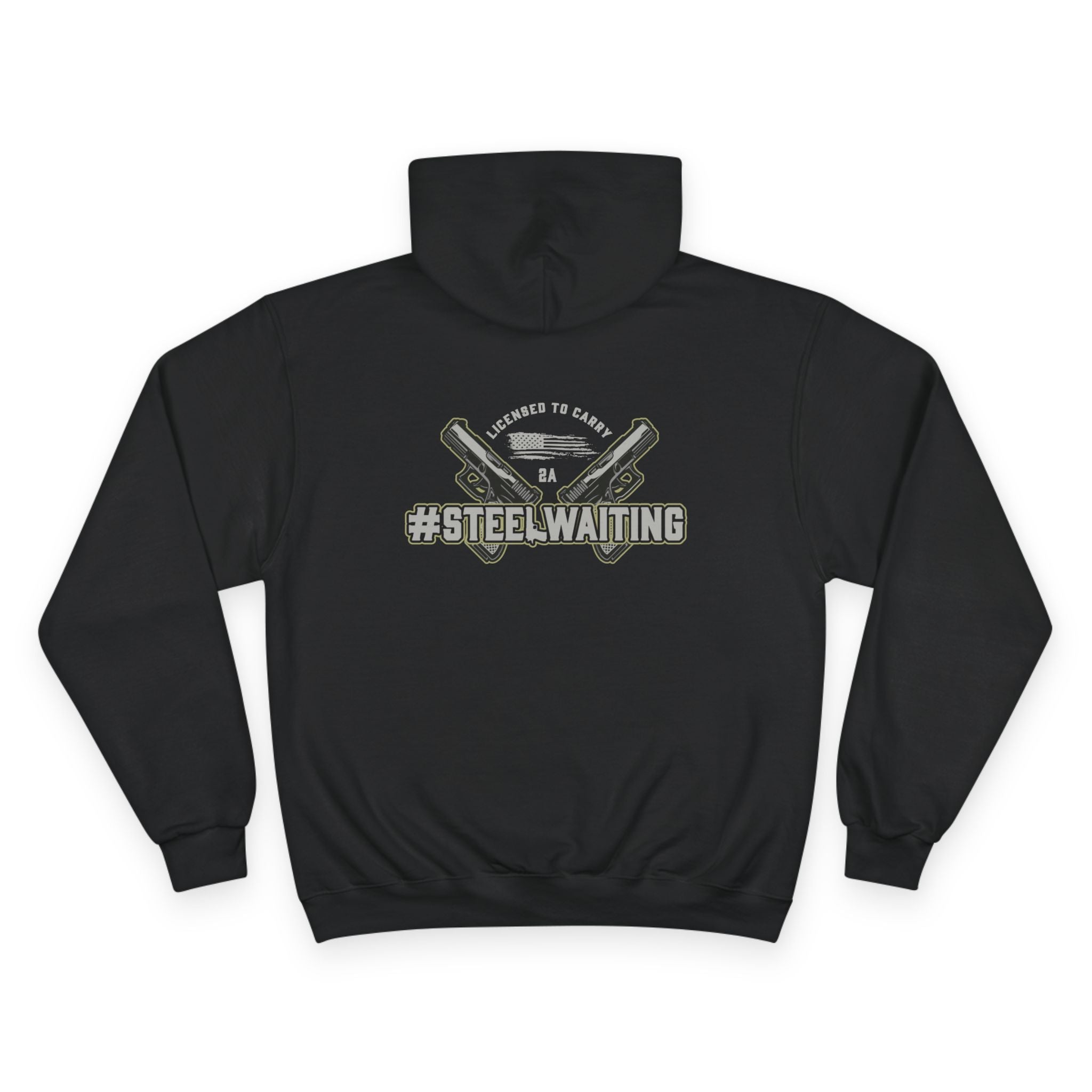 #SteelWaiting Hoodie – Military-Inspired Tactical Champion Sweatshirt (Front & Back decorated)