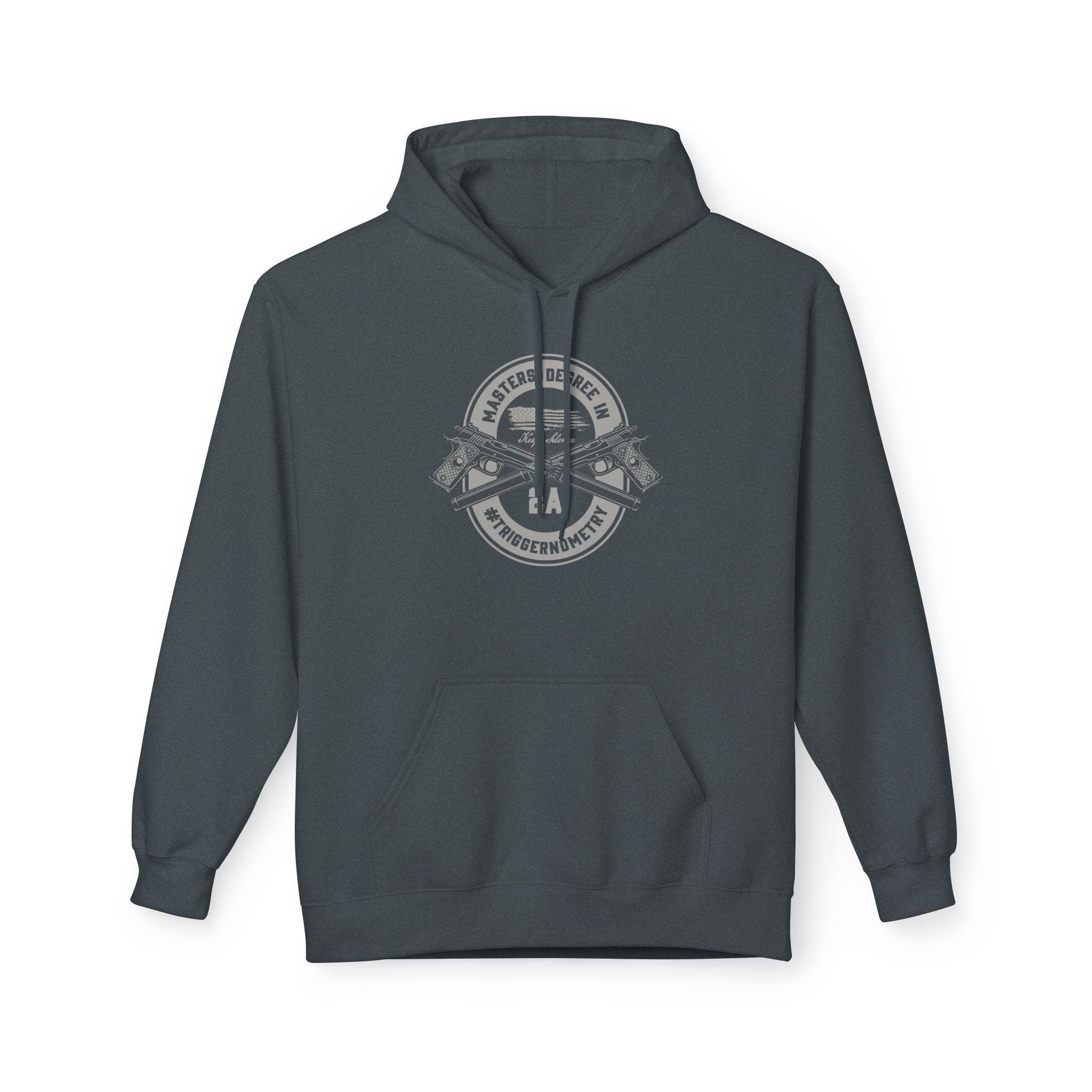 Masters Degree Hoodie — Vintage Crossed Pistols "Keep Silence" Fleece Pullover