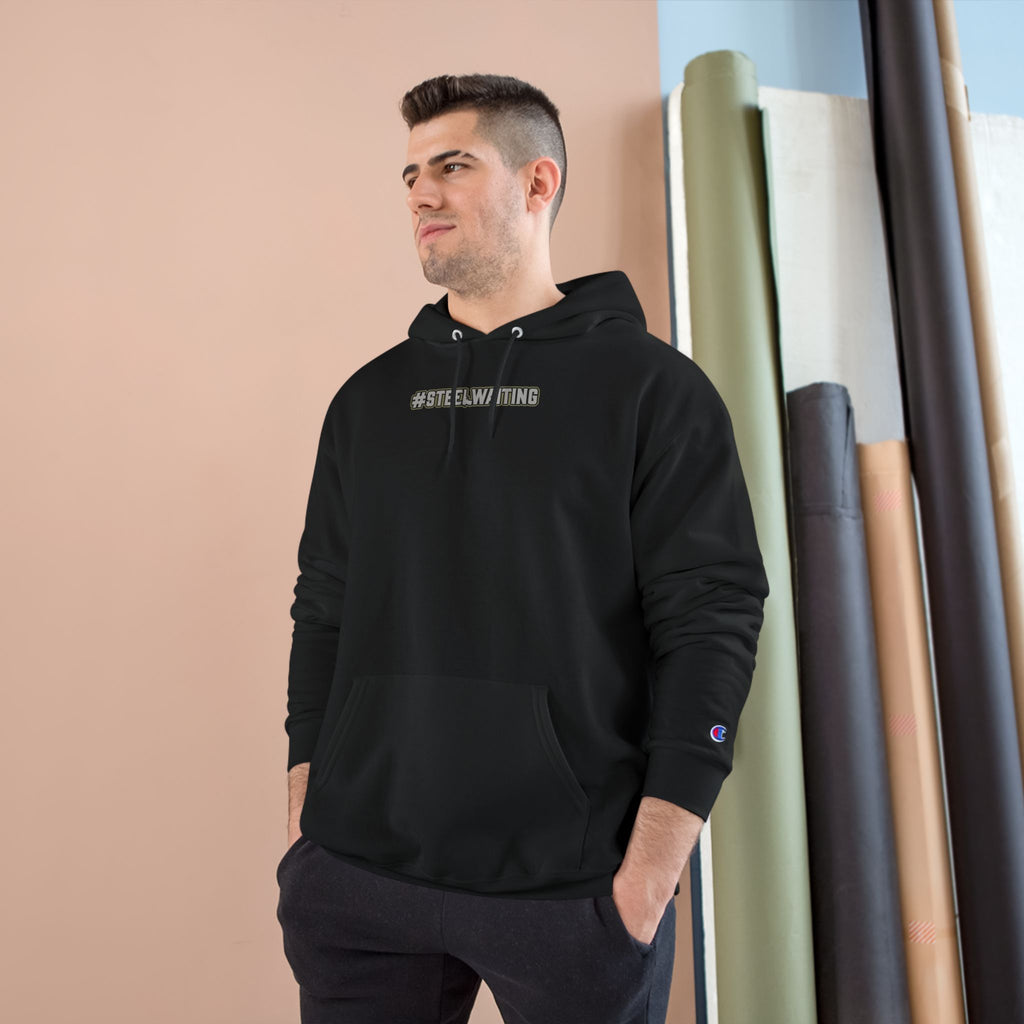 #SteelWaiting Hoodie – Military-Inspired Tactical Champion Sweatshirt (Front & Back decorated)