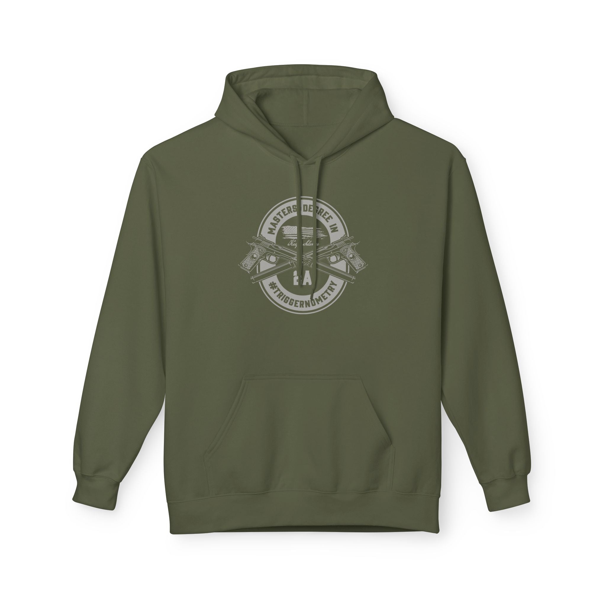 Masters Degree Hoodie — Vintage Crossed Pistols "Keep Silence" Fleece Pullover